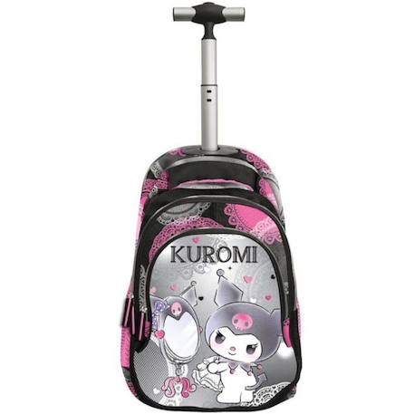 Sac à dos à roulettes kuromi 44 cm à poches zippées Noir / gris / anthracite / gris 1 - vertbaudet enfant 