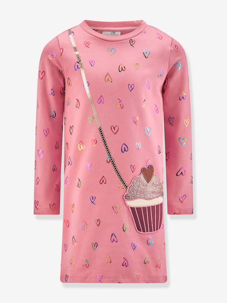 Robe avec cœurs et cupcake fille Happy Girls marine+rose bonbon 4 - vertbaudet enfant 