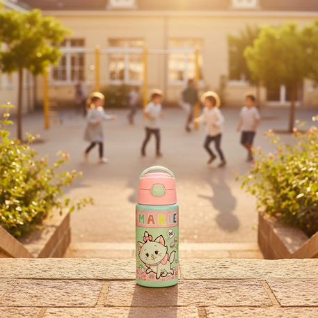 Gourde paille en aluminium marie 50 cl avec poignée disney Menthe 2 - vertbaudet enfant 