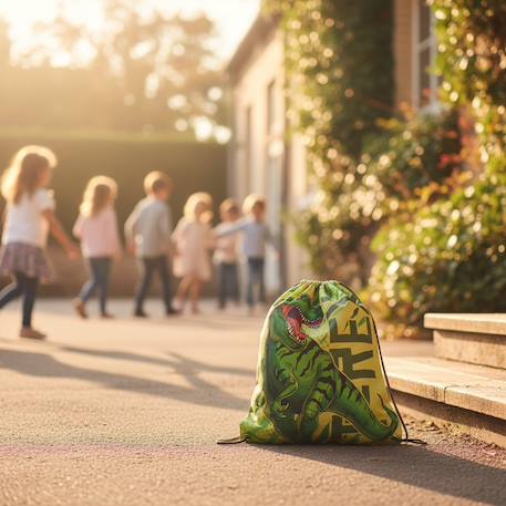 Sac de natation à cordon t-rex dinosaure 40 cm Vert/bleu/rose 2 - vertbaudet enfant 