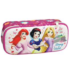 Jouet-Matériel scolaire-Trousse rectangulaire disney princess 2 compartiments zippés 23 cm