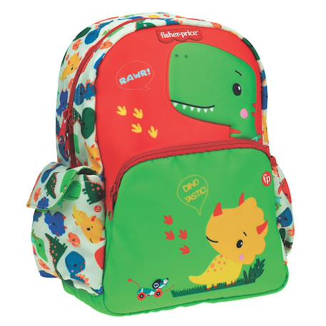 Garçon-Sac à dos enfant dinosaure 30 cm – 12 l, poches zippées fisher price