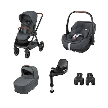 Pack poussette naissance oxford+, cosi pebble 360 pro 2, embase familyfix 360 pro Twillic black+Twillic graphite+Twillic green+Twillic truffle 7 - vertbaudet enfant 
