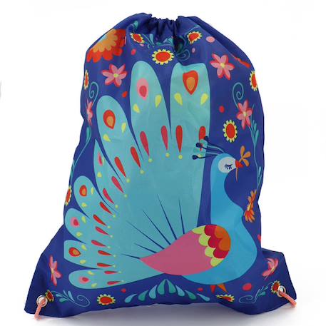 Fille-Accessoires-Sac de piscine à cordon 40 cm motif paon