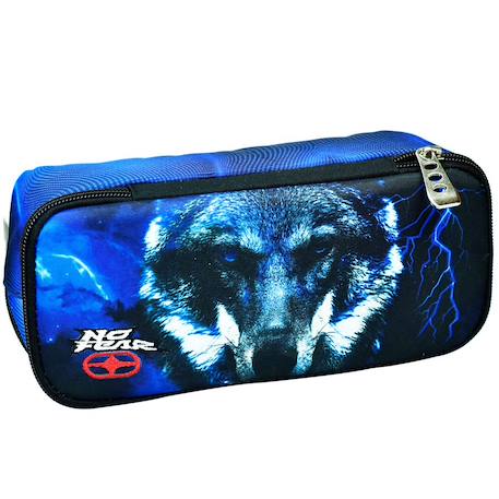 Fille-Accessoires-Trousse à crayons textile imprimée loup no fear 23 cm