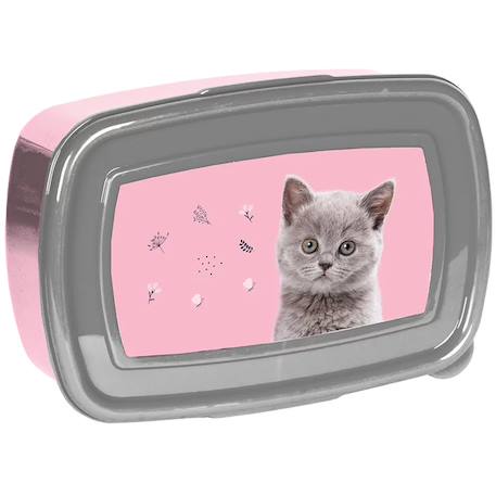 Boîte à goûter nasa chat en pvc 18 x 11 x 6 cm avec panneau Gris / rose / clair / bleu 1 - vertbaudet enfant 