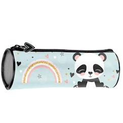 -Trousse ronde paso panda en textile imprimé 21 cm
