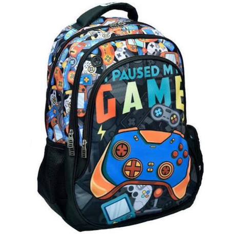 Garçon-Sac à dos scolaire motif gaming en tissu synthétique imperméable 43 cm