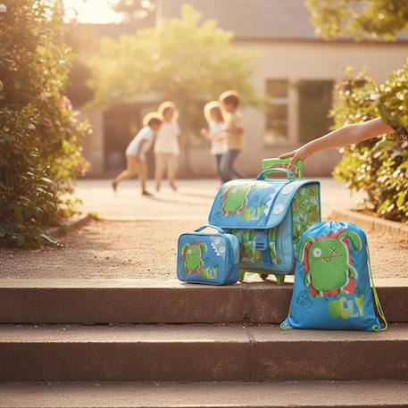 Set scolaire 3 pièces cartable à roulettes 41 cm + sac de sport + trousse uglydolls Bleu / vert / blanc 2 - vertbaudet enfant 