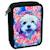 Trousse garnie double compartiment chien 20 cm Blanc / rose / bleu 1 - vertbaudet enfant 