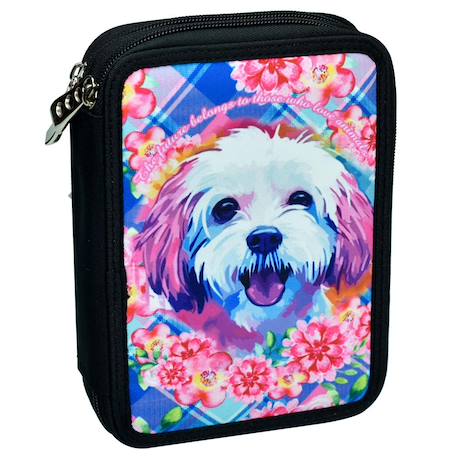 Fille-Accessoires-Trousse garnie double compartiment chien 20 cm