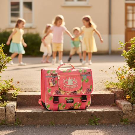 Cartable primaire synthétique motif floral Rose 2 - vertbaudet enfant 
