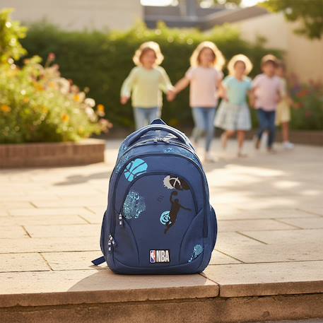 Sac à dos scolaire basketball nba basket usa 45 cm Bleu / noir 2 - vertbaudet enfant 