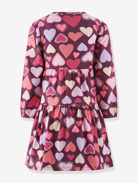 Robe avec motif cœurs fille Happy Girls bordeaux 2 - vertbaudet enfant 