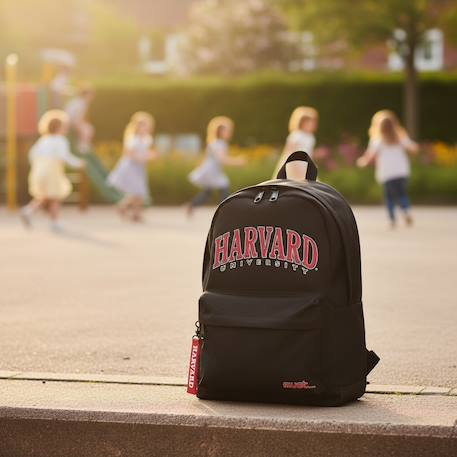 Sac à dos étudiant toile canvas avec logo harvard Noir 2 - vertbaudet enfant 