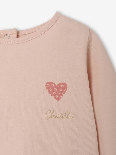 T-shirt manches longues bébé fille bleu grisé+rose pâle 7 - vertbaudet enfant 