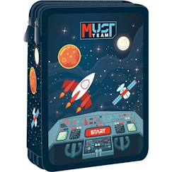 -Trousse à fermeture zippée 2 compartiments espace 21 cm
