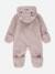 Combinaison bébé chaude en matière douce avec capuche zippée Ivoir+Violet 5 - vertbaudet enfant 