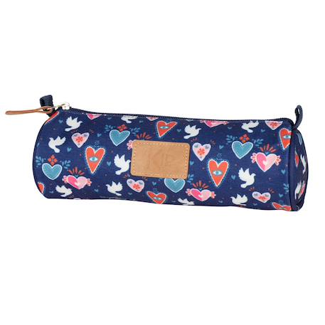 Fille-Accessoires-Trousse ronde zippée 22 cm forme cylindrique kip inspiration