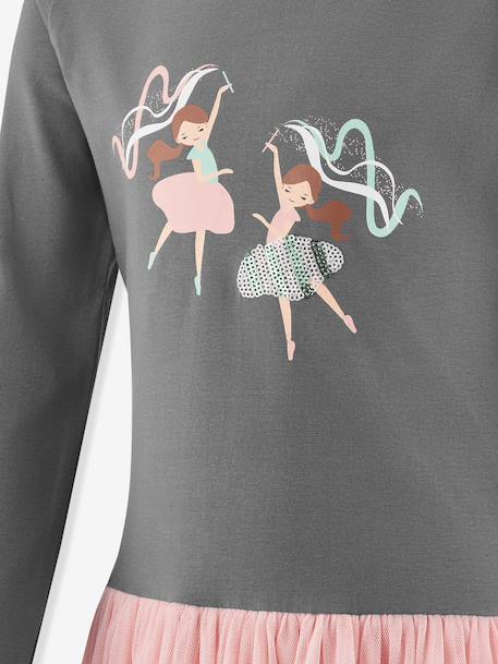Robe avec jupe en tulle et ballerines fille Happy Girls gris 3 - vertbaudet enfant 