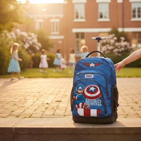 Sac à dos à roulettes captain america marvel 47 cm trolley haut de gamme Multicolore 2 - vertbaudet enfant 