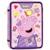 Trousse double compartiment imprimé tissu peppa pig super cool Blanc / rose / gris 1 - vertbaudet enfant 
