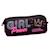 Trousse rectangulaire tissu 2 compartiments cmp must girl power Noir / rose / clair / bleu 1 - vertbaudet enfant 