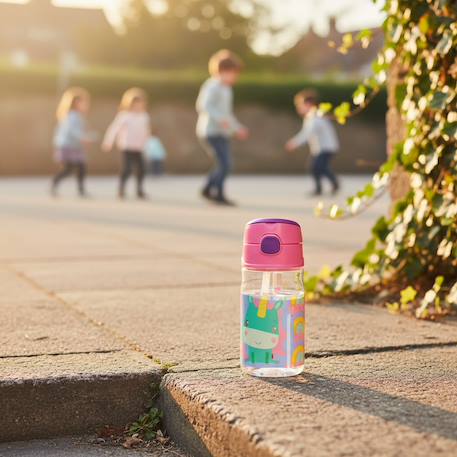 Bouteille d eau enfant licorne 350 ml en pvc 22 x 7 cm Blanc / rose / clair 2 - vertbaudet enfant 