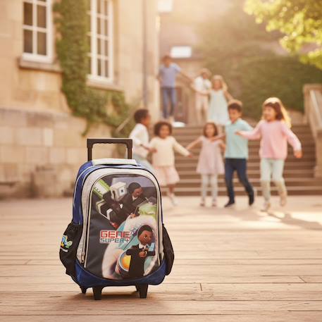 Sac à dos trolley playmobil gene super 4 imperméable imprimé brillant Bleu / noir / gris 2 - vertbaudet enfant 