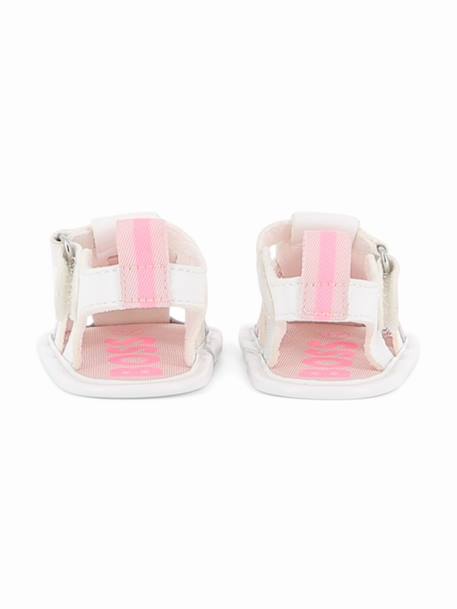 Sandale fille à scratch Blanc / rose 3 - vertbaudet enfant 
