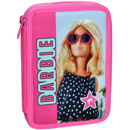 Trousse zippée barbie étoiles garnie 2 compartiments 18 cm - barbie Rose 1 - vertbaudet enfant 