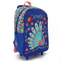 -Sac à dos à roulettes paon 34 cm maternelle