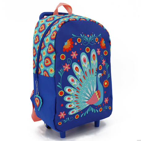 Fille-Accessoires-Sac à dos à roulettes paon 34 cm maternelle
