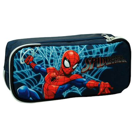 Fille-Accessoires-Trousse scolaire 2 compartiments zippés spider-man 23 cm