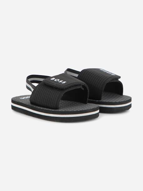 Sandales garçon à scratch Beige+Lavender blue+Noir+Vert foncé 13 - vertbaudet enfant 