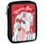 Trousse double zippée motif licorne en tissu back me up Rouge 1 - vertbaudet enfant 
