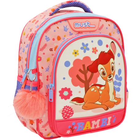 Sac à dos maternelle imprimé disney bambi avec panneau pu Rose 1 - vertbaudet enfant 
