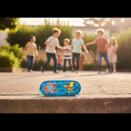 Trousse semi-rigide motif skate bart simpson Bleu / bleu / ciel / blanc 2 - vertbaudet enfant 