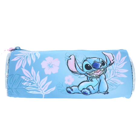 Fille-Trousse ronde motif stitch en tissu imprimé