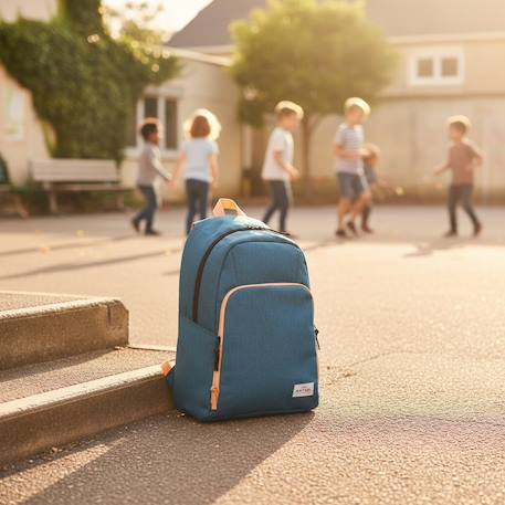 Sac à dos 44 cm illusion avec finitions camel/ Bleu marine 2 - vertbaudet enfant 