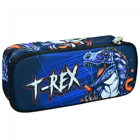Fille-Accessoires-Trousse double zip t?rex en tissu bmu