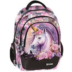 -Sac à dos scolaire licorne imprimé textile graffiti