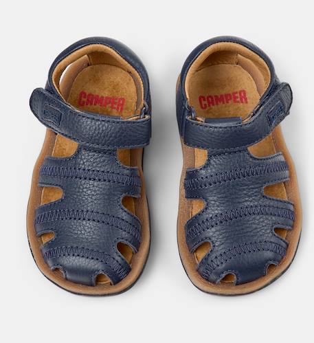 Sandales garçon cuir BICHO Bleu marine 3 - vertbaudet enfant 