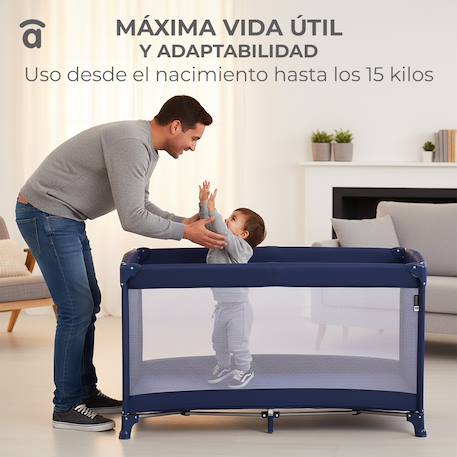 Lit de voyage crète Bleu marine+Gris 6 - vertbaudet enfant 