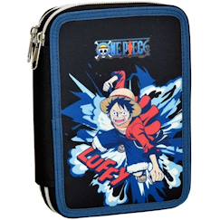 -Trousse garnie double compartiment one piece luffy 18 cm