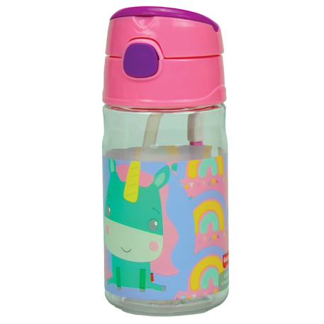 Bouteille d eau enfant licorne 350 ml en pvc 22 x 7 cm Blanc / rose / clair 1 - vertbaudet enfant 