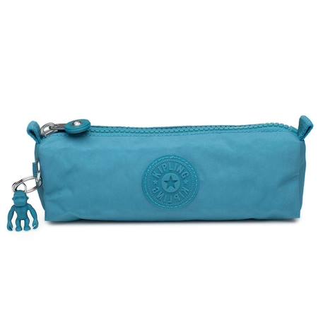 Trousse en nylon lisse avec porte-clé singe kipling 22 cm Turquoise 1 - vertbaudet enfant 