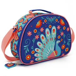 Puériculture-Sac goûter paon 25 cm sac déjeuner