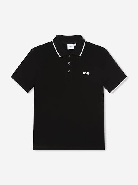 Polo garçon manches courtes Noir 1 - vertbaudet enfant 