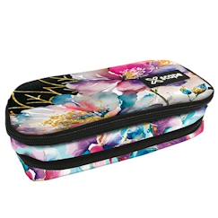 Jouet-Trousse zippée 2 compartiments 23 cm motif watercolor floral